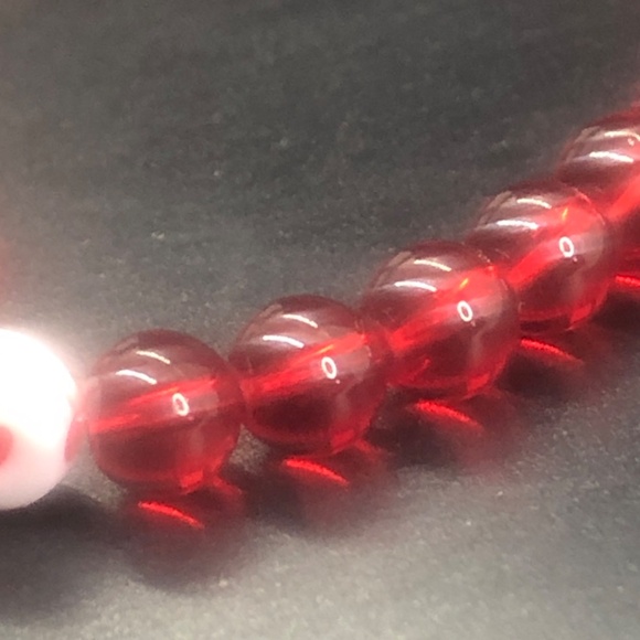 Turtle Red Heart Beaded Stretch Bracelet - Picture 7 of 13